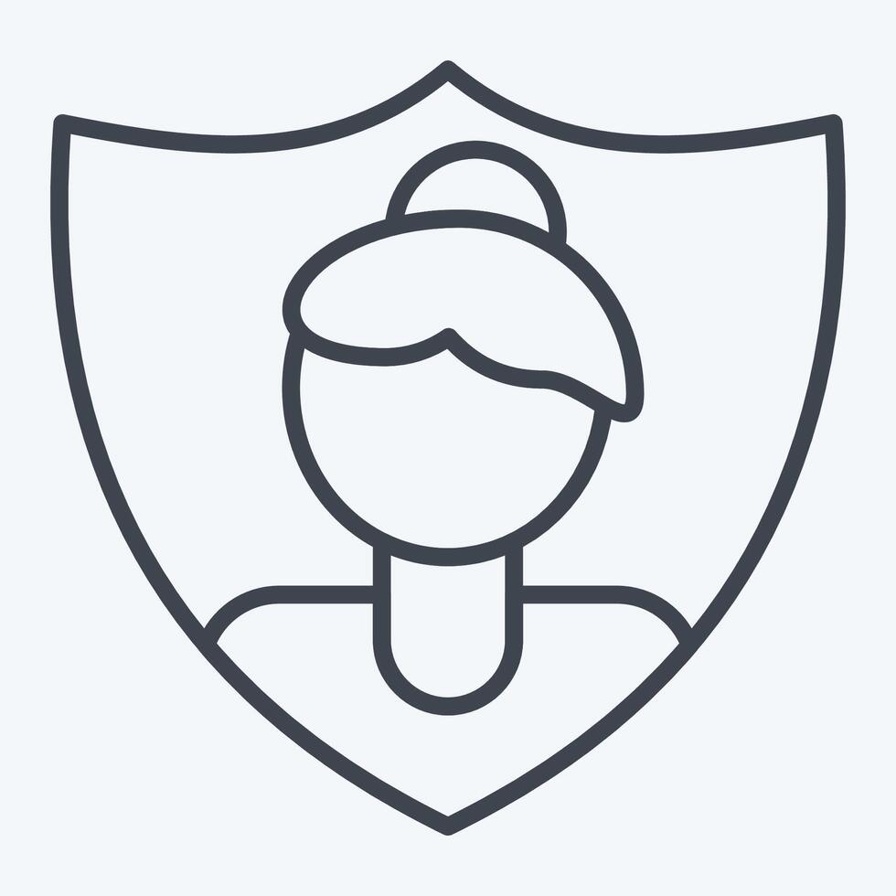 Icon Woman Safety. related to Feminism symbol. line style. design editable vector