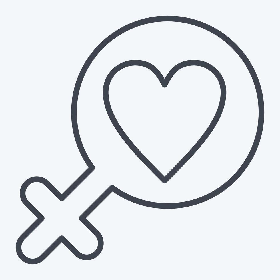 Icon Fight For Right. related to Feminism symbol. line style. design editable vector
