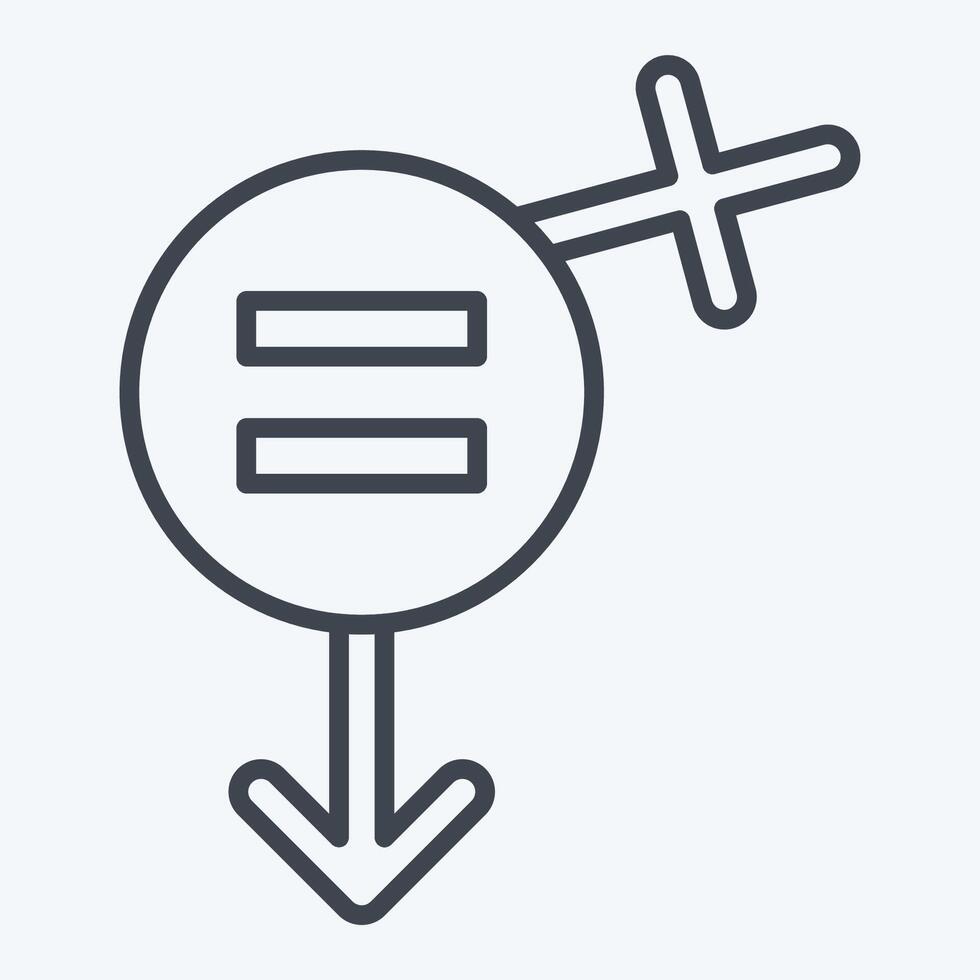 Icon Equality. related to Feminism symbol. line style. design editable vector