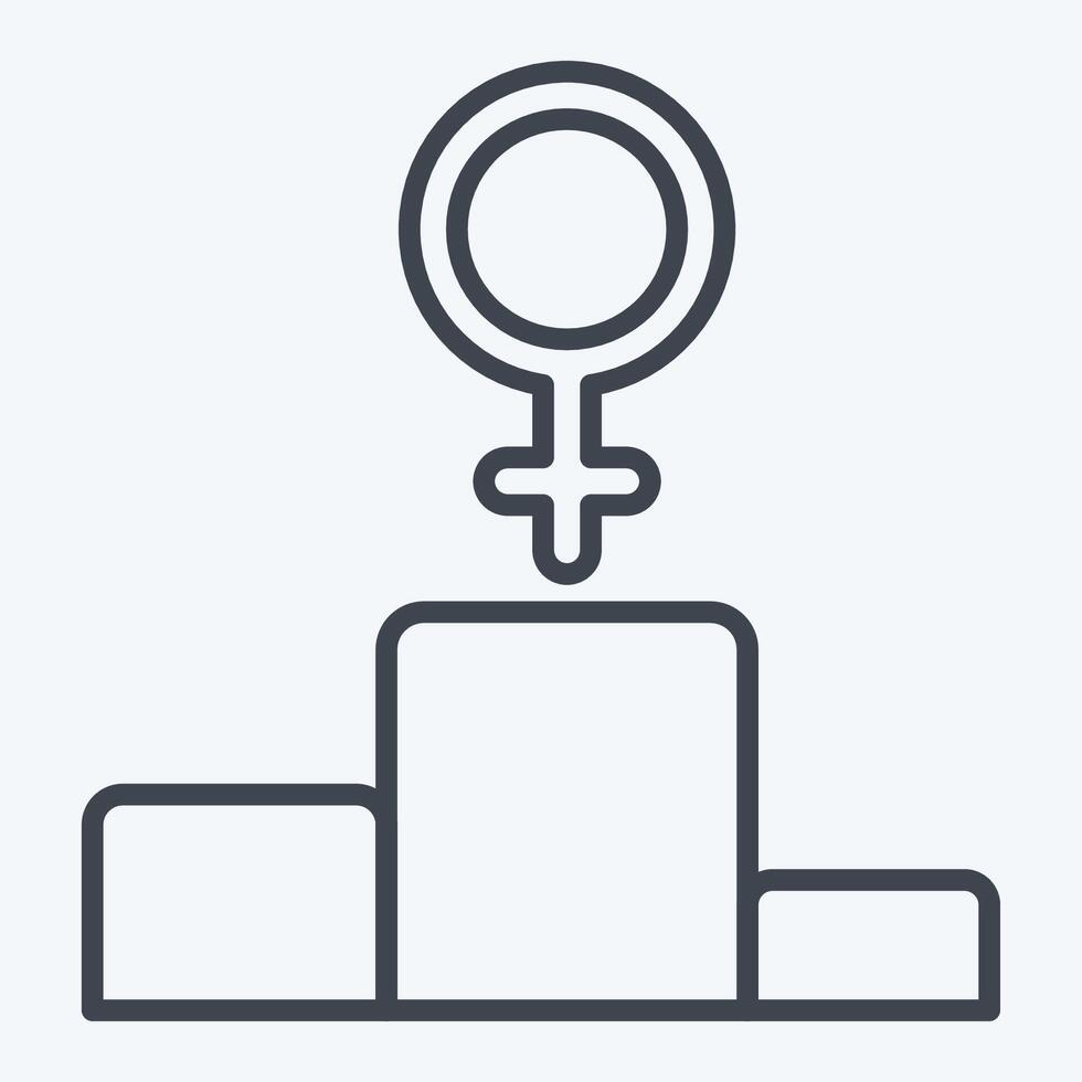 Icon First Position. related to Feminism symbol. line style. design editable vector