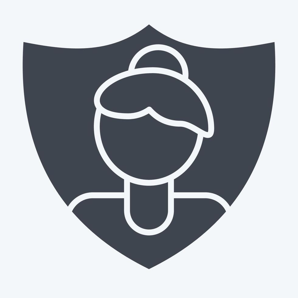 Icon Woman Safety. related to Feminism symbol. glyph style. design editable vector