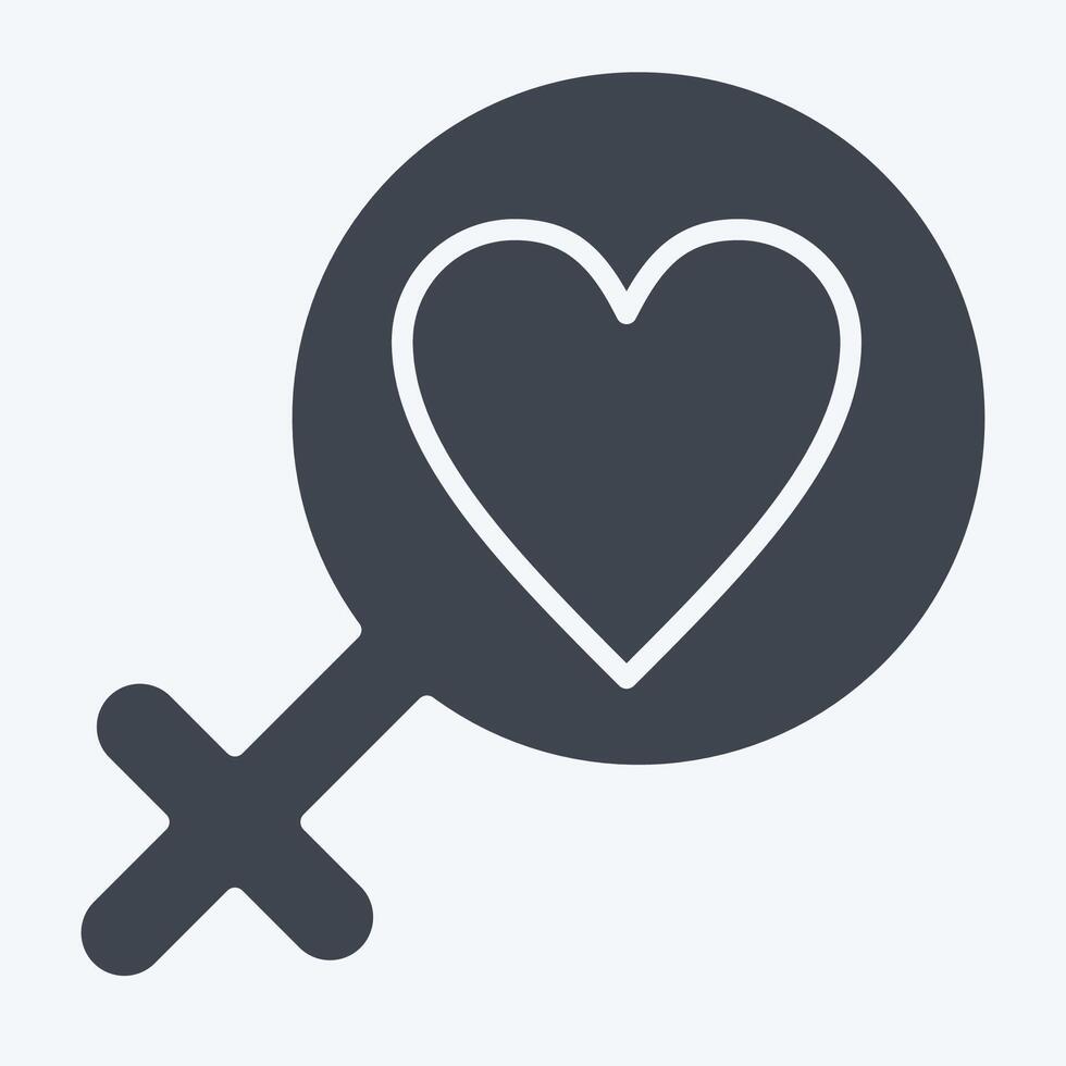 Icon Fight For Right. related to Feminism symbol. glyph style. design editable vector
