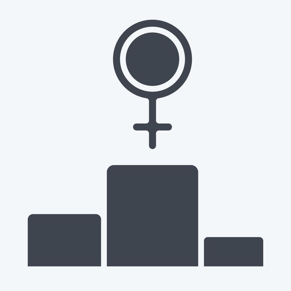 Icon First Position. related to Feminism symbol. glyph style. design editable vector