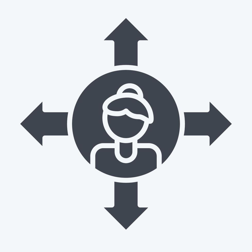 Icon Freedom. related to Feminism symbol. glyph style. design editable vector