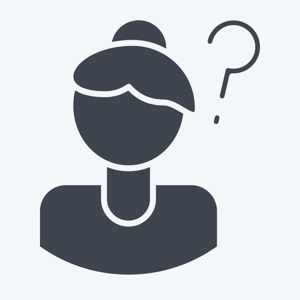 Icon Lost Person. related to Feminism symbol. glyph style. design editable vector