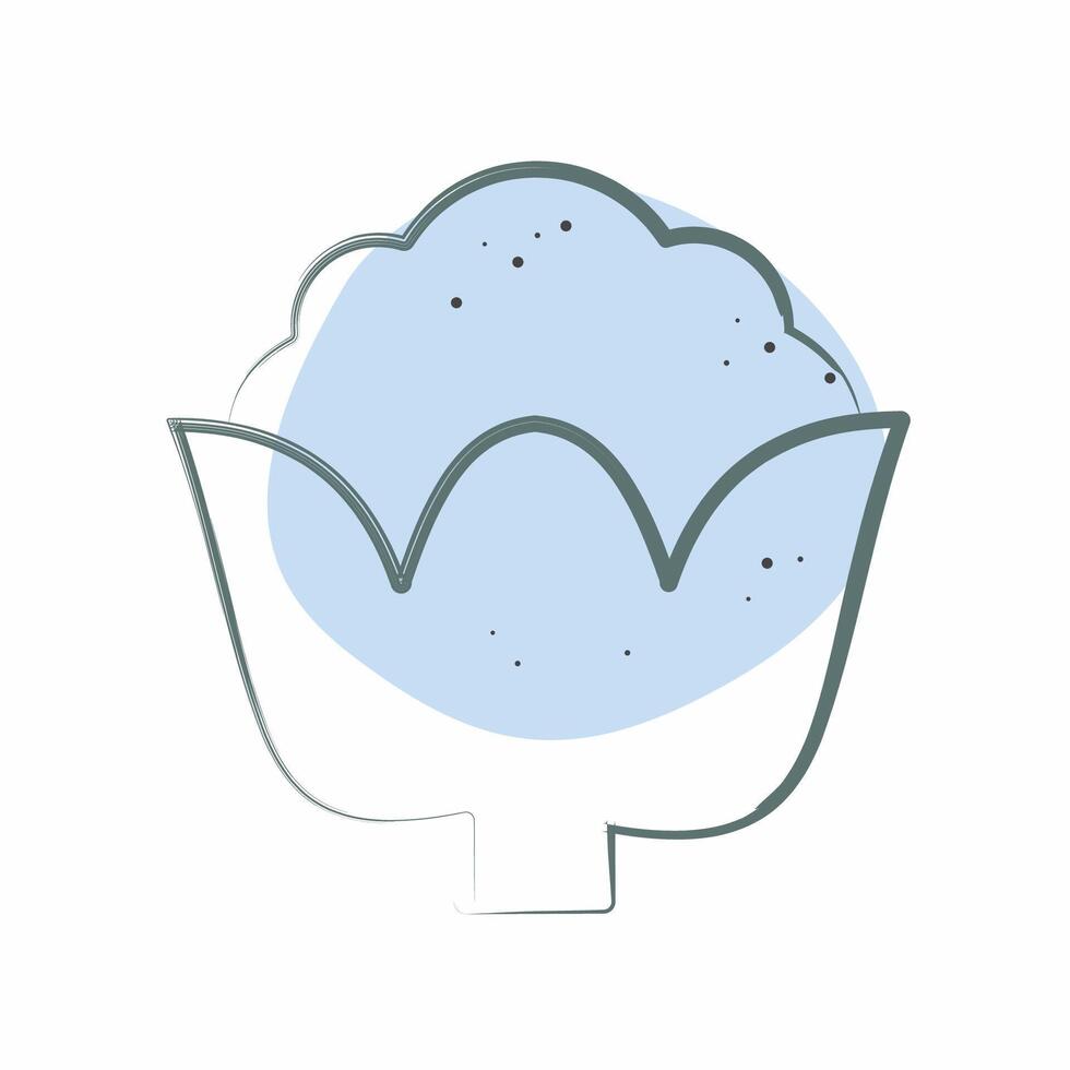 Icon Cauli Flower. related to Fruits and Vegetables symbol. Color Spot Style. editable vector
