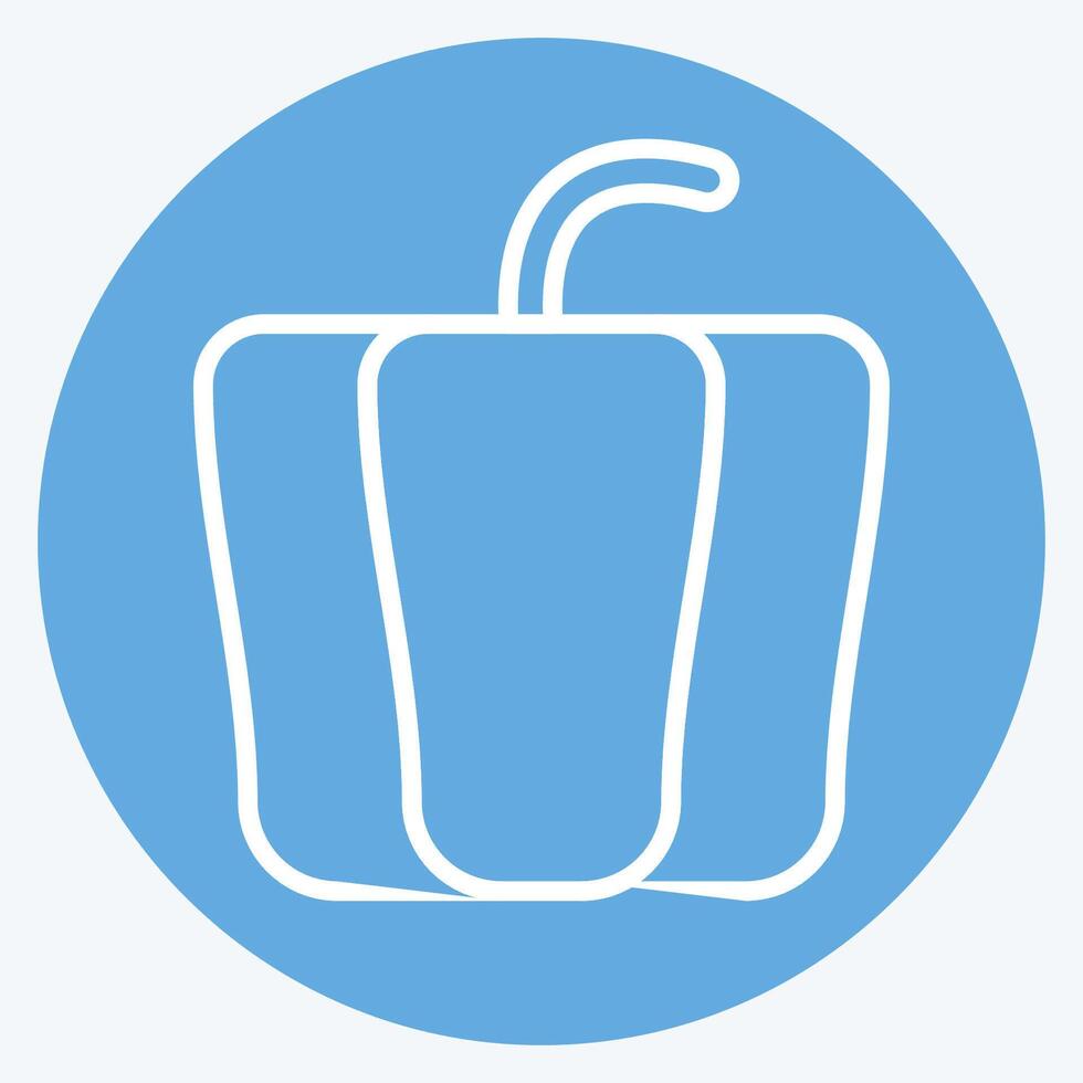 Icon Bell Pepper. related to Fruits and Vegetables symbol. blue eyes style. editable vector