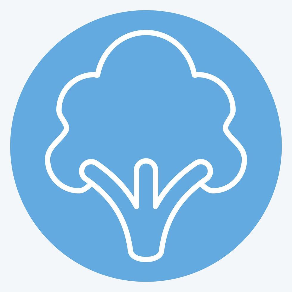 Icon Broccoli. related to Fruits and Vegetables symbol. blue eyes style. editable vector