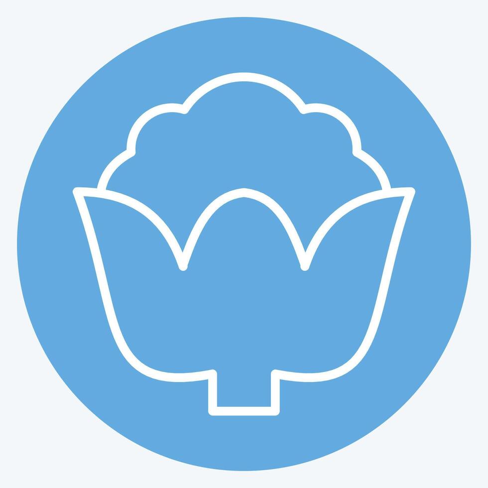 Icon Cauli Flower. related to Fruits and Vegetables symbol. blue eyes style. editable vector