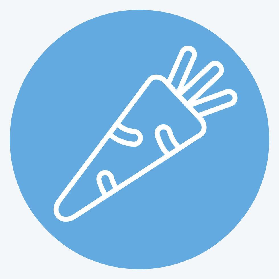 Icon Carrot. related to Fruits and Vegetables symbol. blue eyes style. editable vector