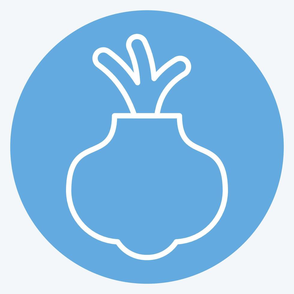 Icon Onion. related to Fruits and Vegetables symbol. blue eyes style. editable vector