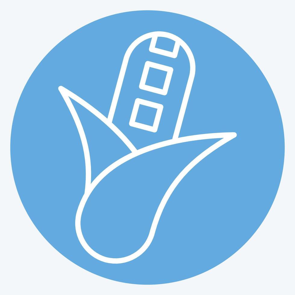 Icon Corn. related to Fruits and Vegetables symbol. blue eyes style. editable vector