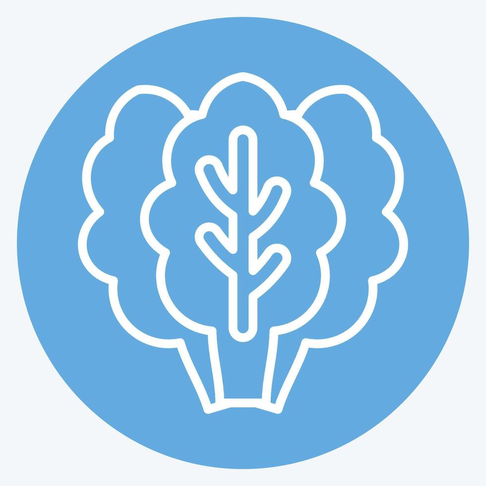 Icon Kale. related to Fruits and Vegetables symbol. blue eyes style. editable vector