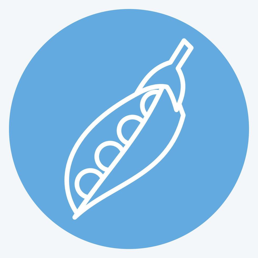 Icon Peas. related to Fruits and Vegetables symbol. blue eyes style. editable vector