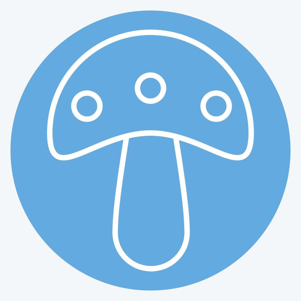 Icon Mushroom. related to Fruits and Vegetables symbol. blue eyes style. editable vector