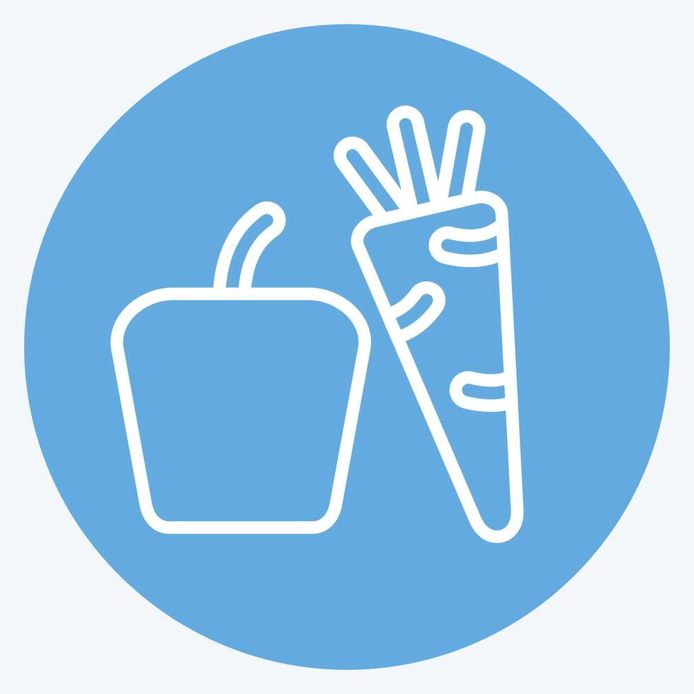 Icon Vegetables. related to Fruits and Vegetables symbol. blue eyes style. editable vector