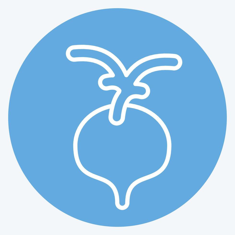 Icon Radish. related to Fruits and Vegetables symbol. blue eyes style. editable vector