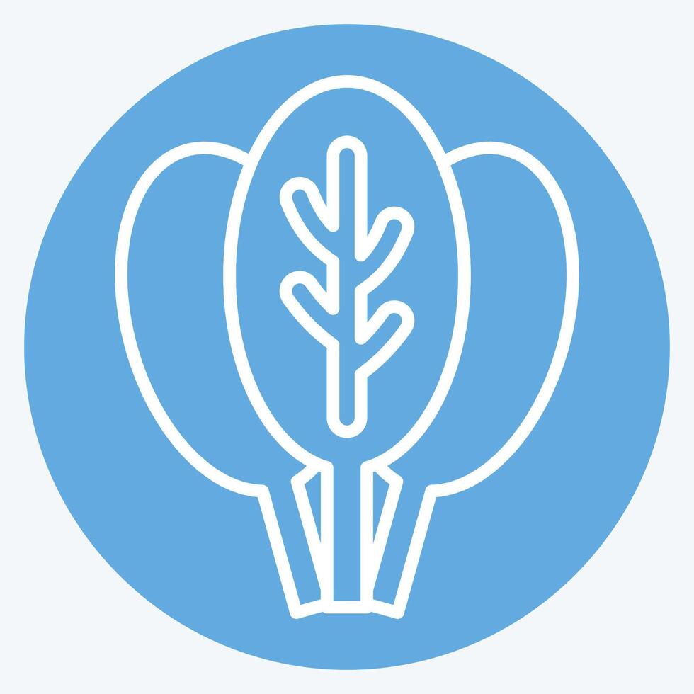 Icon Spinach. related to Fruits and Vegetables symbol. blue eyes style. editable vector