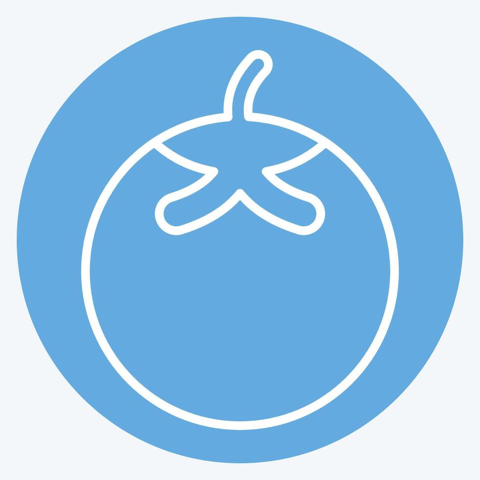 Icon Tomato. related to Fruits and Vegetables symbol. blue eyes style. editable vector
