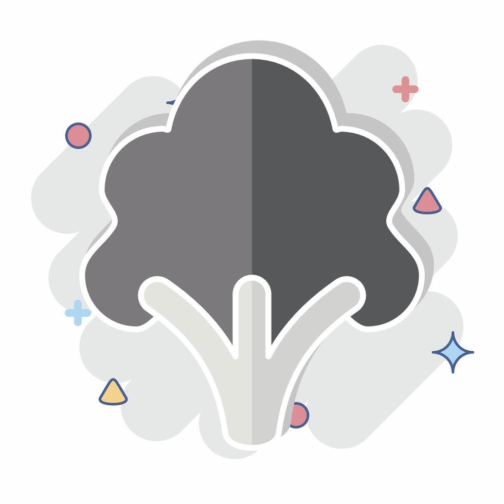 Icon Broccoli. related to Fruits and Vegetables symbol. comic style. editable vector