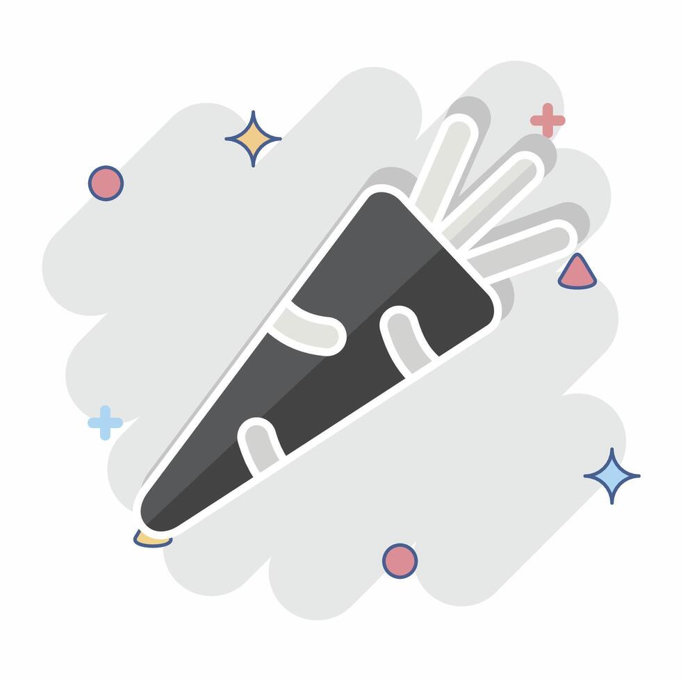 Icon Carrot. related to Fruits and Vegetables symbol. comic style. editable vector