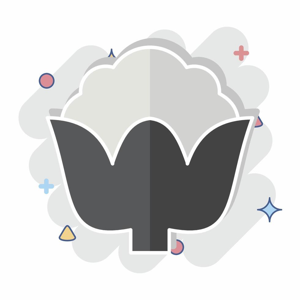 Icon Cauli Flower. related to Fruits and Vegetables symbol. comic style. editable vector