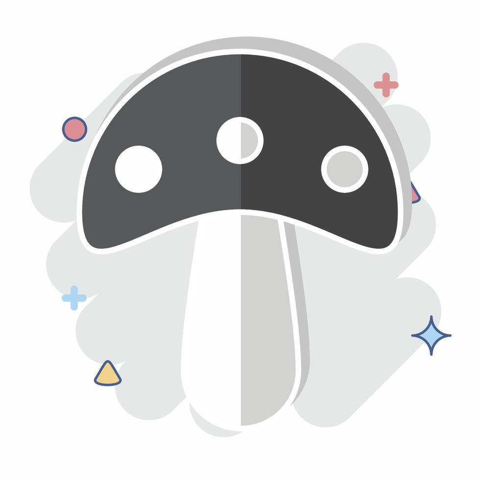 Icon Mushroom. related to Fruits and Vegetables symbol. comic style. editable vector