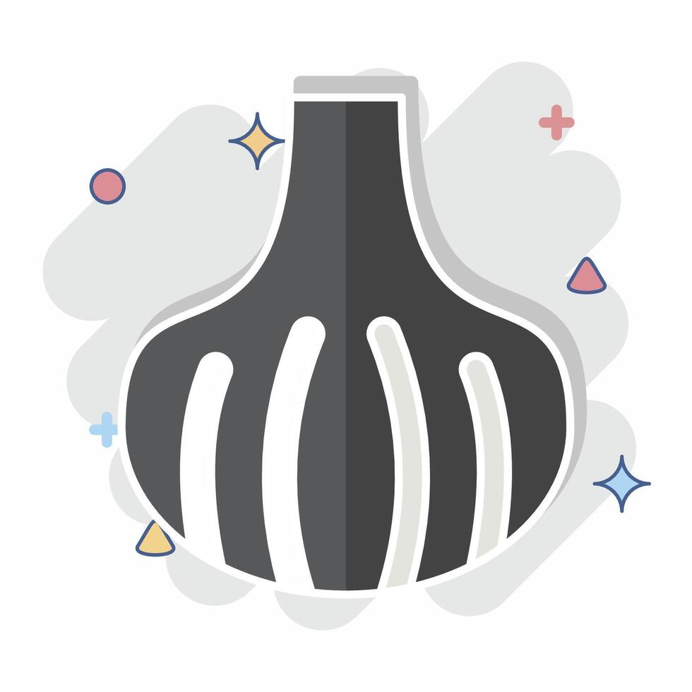 Icon Garlic. related to Fruits and Vegetables symbol. comic style. editable vector