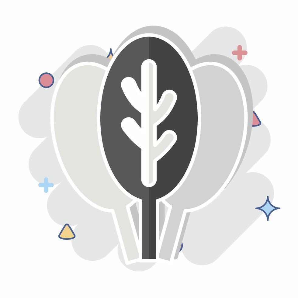 Icon Spinach. related to Fruits and Vegetables symbol. comic style. editable vector