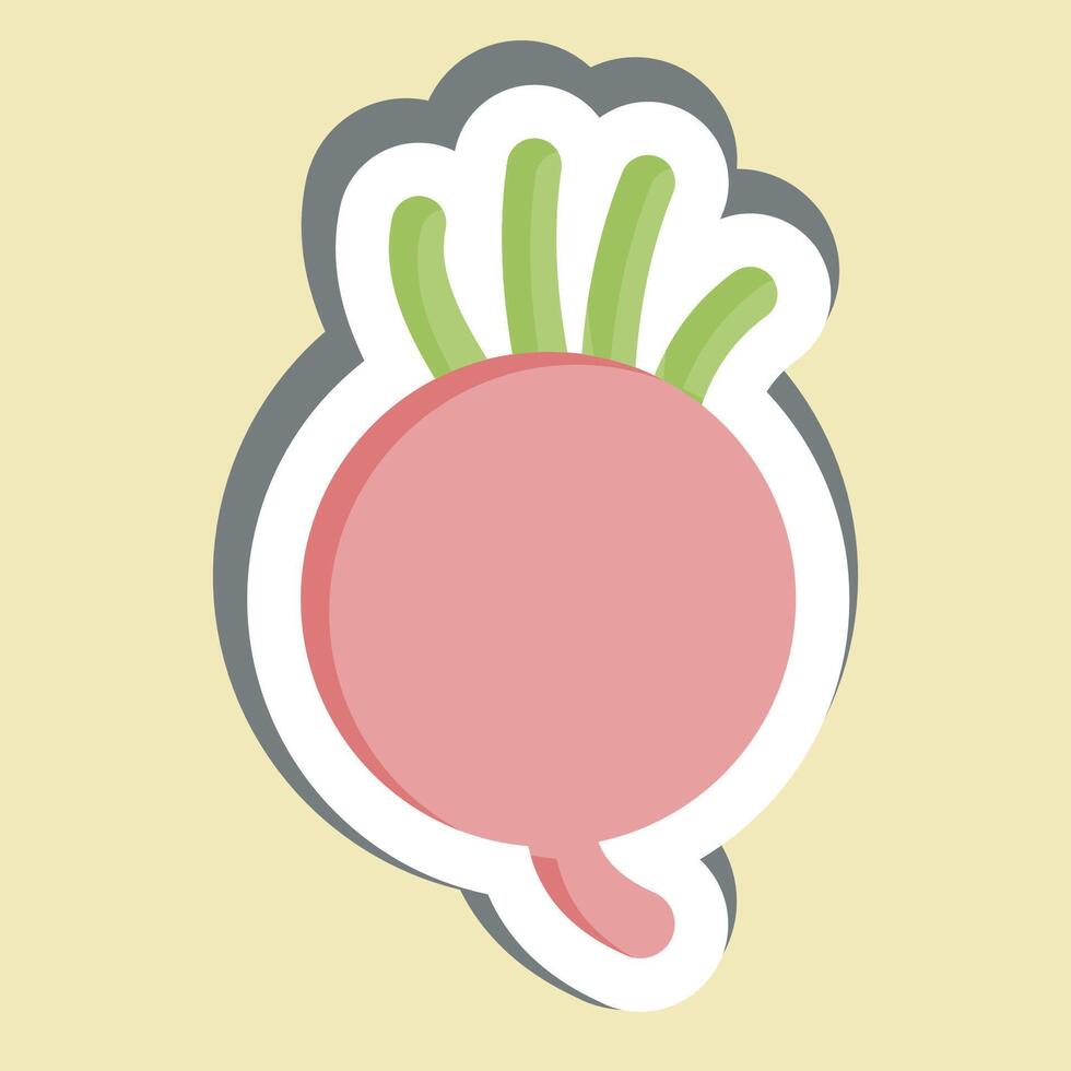 Sticker Beetroot. related to Fruits and Vegetables symbol. editable vector