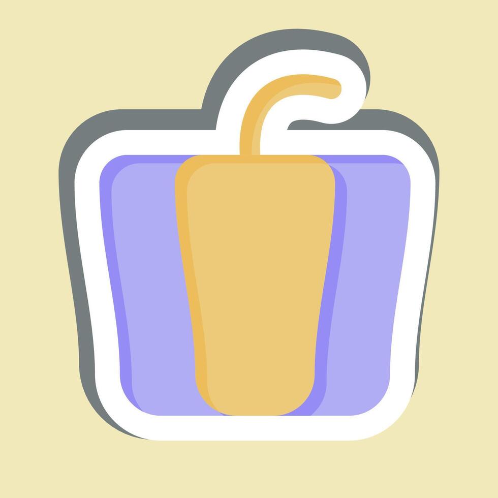 Sticker Bell Pepper. related to Fruits and Vegetables symbol. editable vector