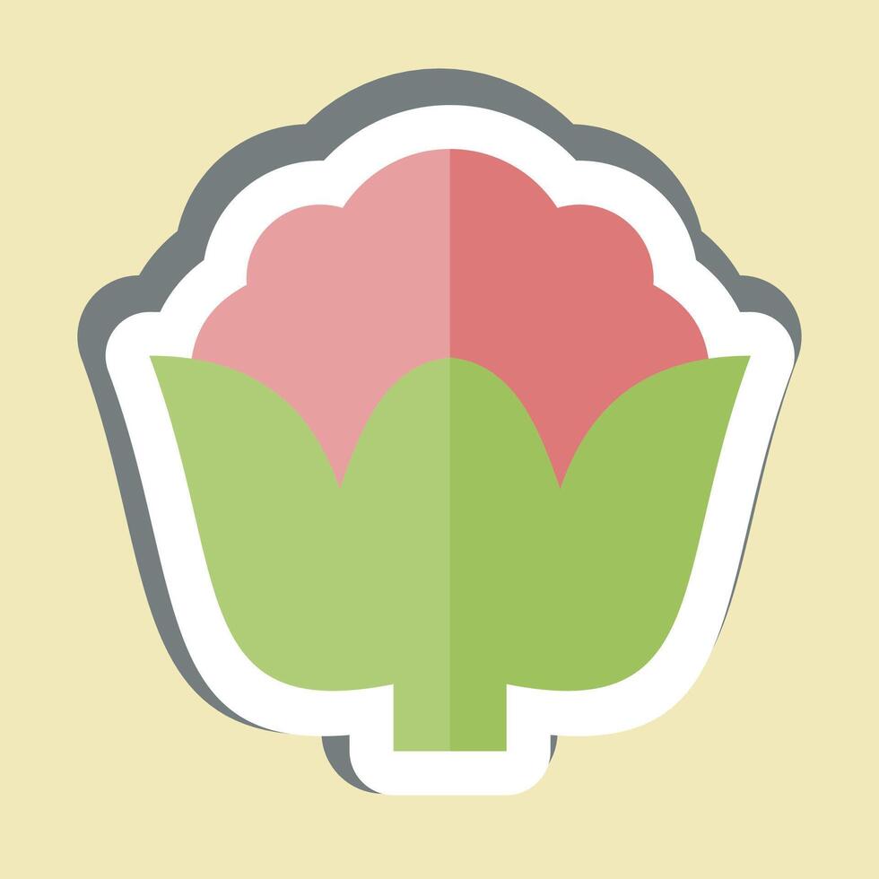 Sticker Cauli Flower. related to Fruits and Vegetables symbol. editable vector