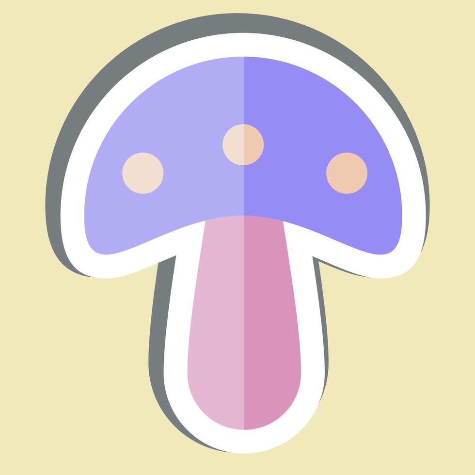 Sticker Mushroom. related to Fruits and Vegetables symbol. editable vector