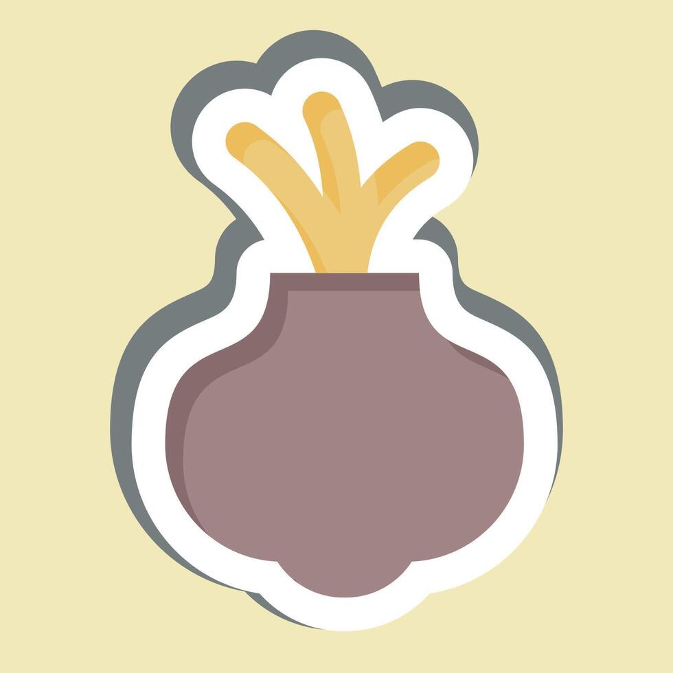 Sticker Onion. related to Fruits and Vegetables symbol. editable vector