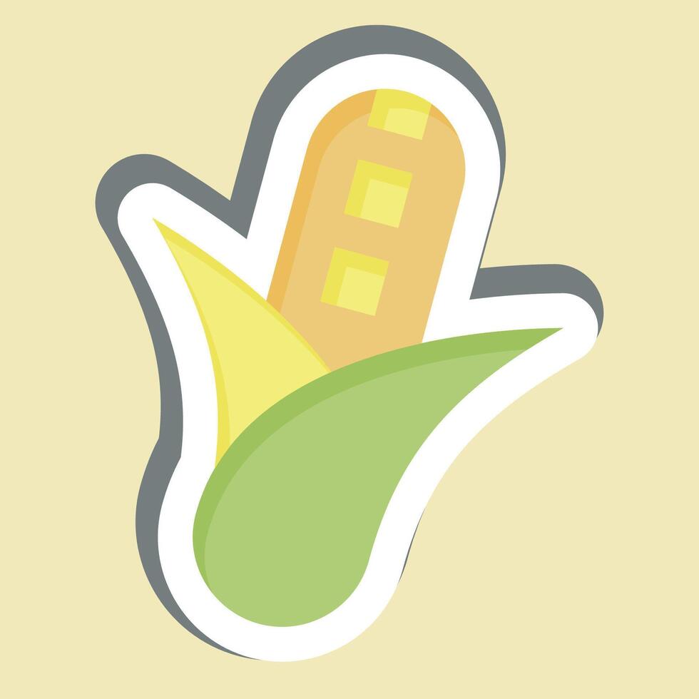 Sticker Corn. related to Fruits and Vegetables symbol. editable vector