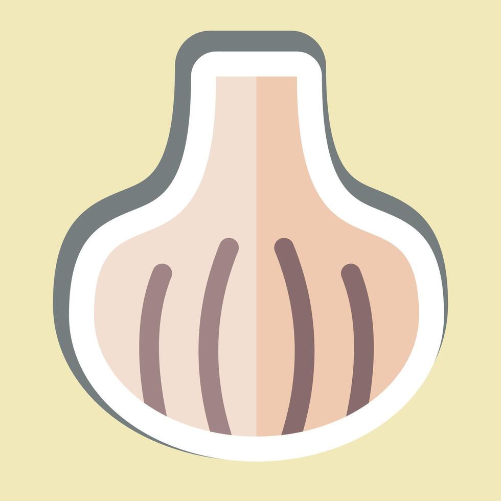 Sticker Garlic. related to Fruits and Vegetables symbol. editable vector