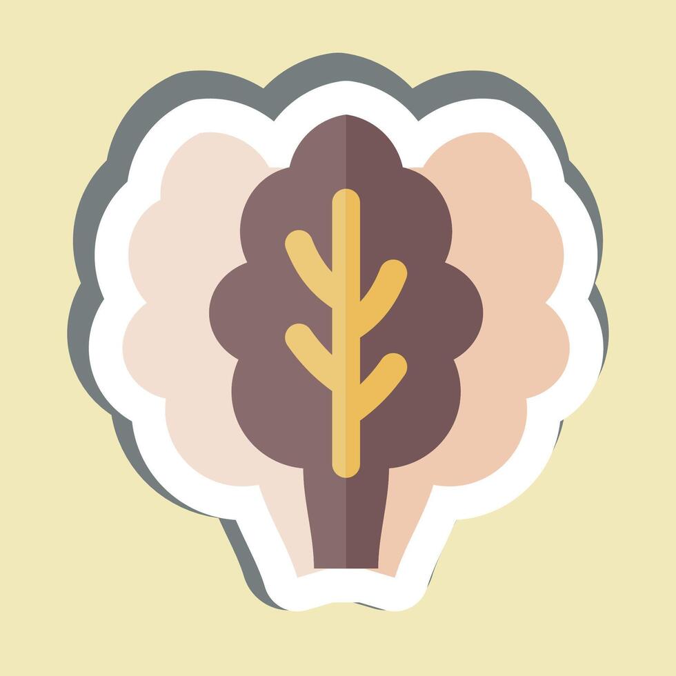 Sticker Kale. related to Fruits and Vegetables symbol. editable vector