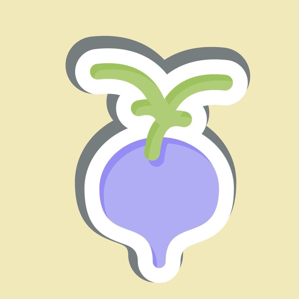Sticker Radish. related to Fruits and Vegetables symbol. editable vector