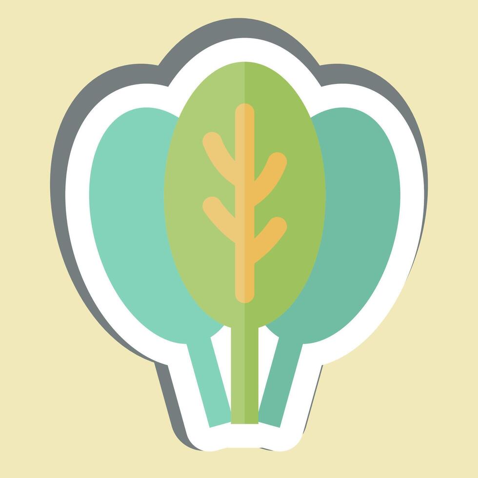Sticker Spinach. related to Fruits and Vegetables symbol. editable vector