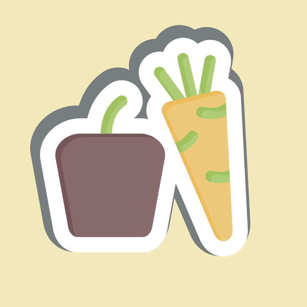 Sticker Vegetables. related to Fruits and Vegetables symbol. editable vector