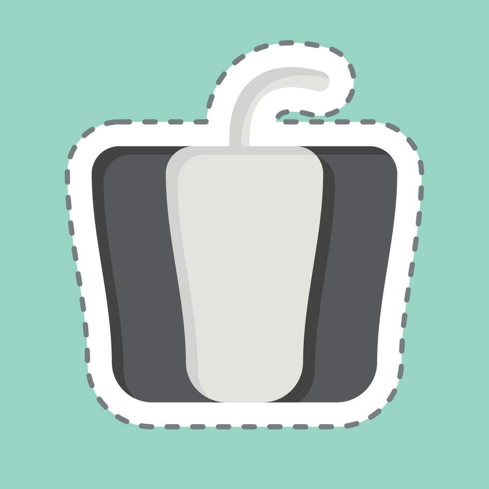 Sticker line cut Bell Pepper. related to Fruits and Vegetables symbol. editable vector