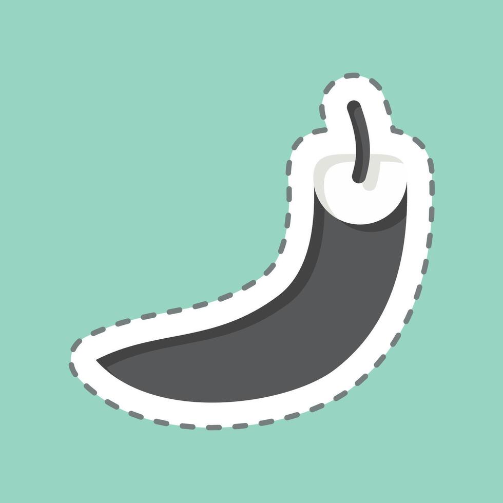 Sticker line cut Chili. related to Fruits and Vegetables symbol. editable vector