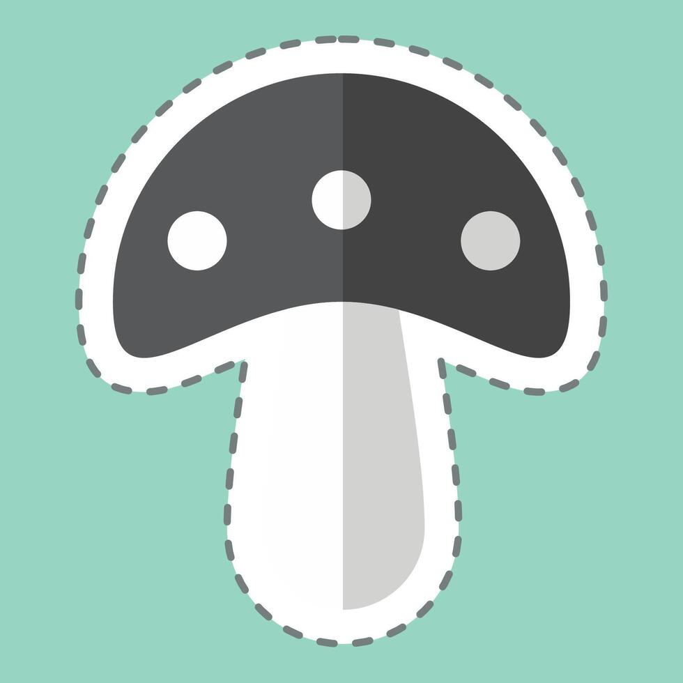 Sticker line cut Mushroom. related to Fruits and Vegetables symbol. editable vector