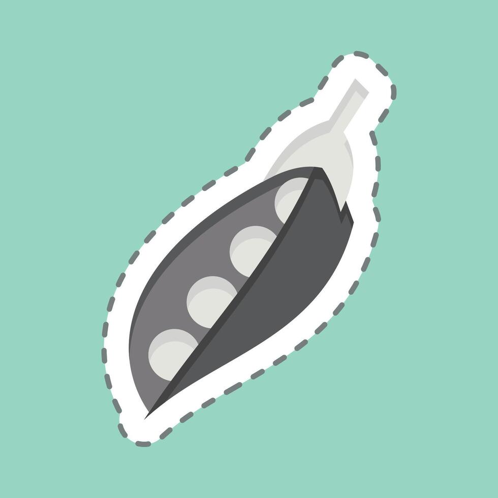Sticker line cut Peas. related to Fruits and Vegetables symbol. editable vector