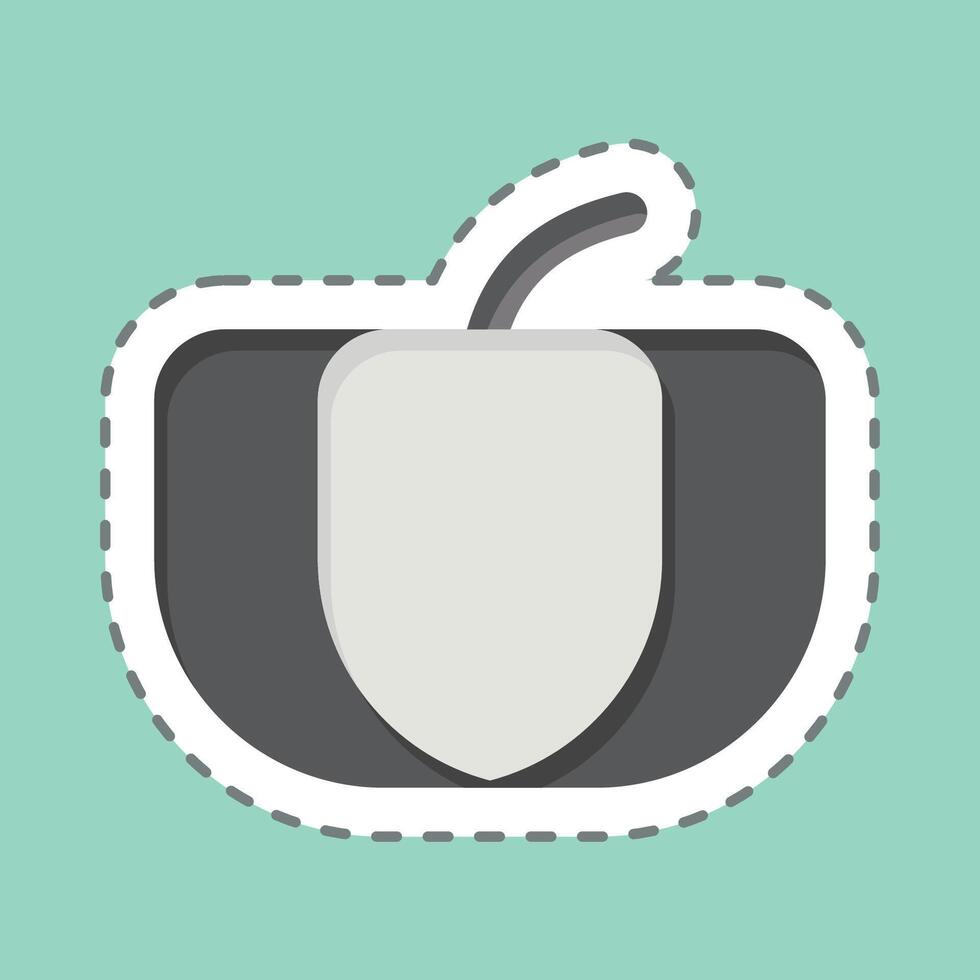 Sticker line cut Pumpkin. related to Fruits and Vegetables symbol. editable vector