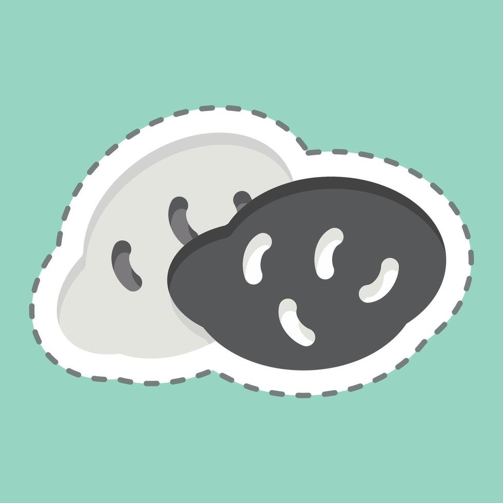 Sticker line cut Potato. related to Fruits and Vegetables symbol. editable vector