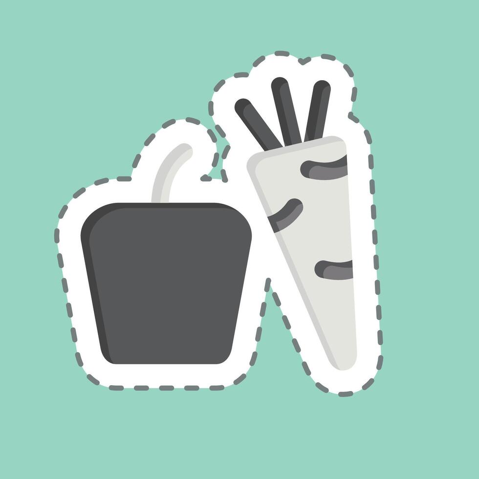 Sticker line cut Vegetables. related to Fruits and Vegetables symbol. editable vector