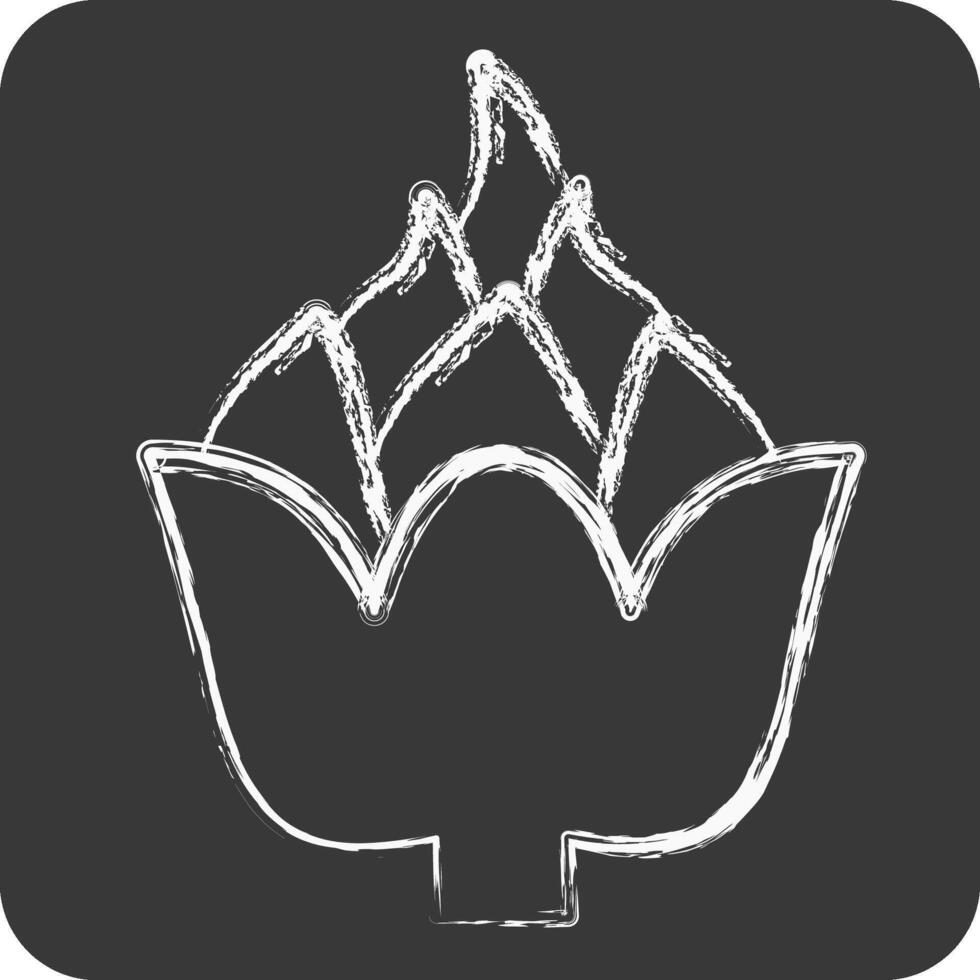 Icon Artichoke. related to Fruits and Vegetables symbol. chalk Style. editable vector