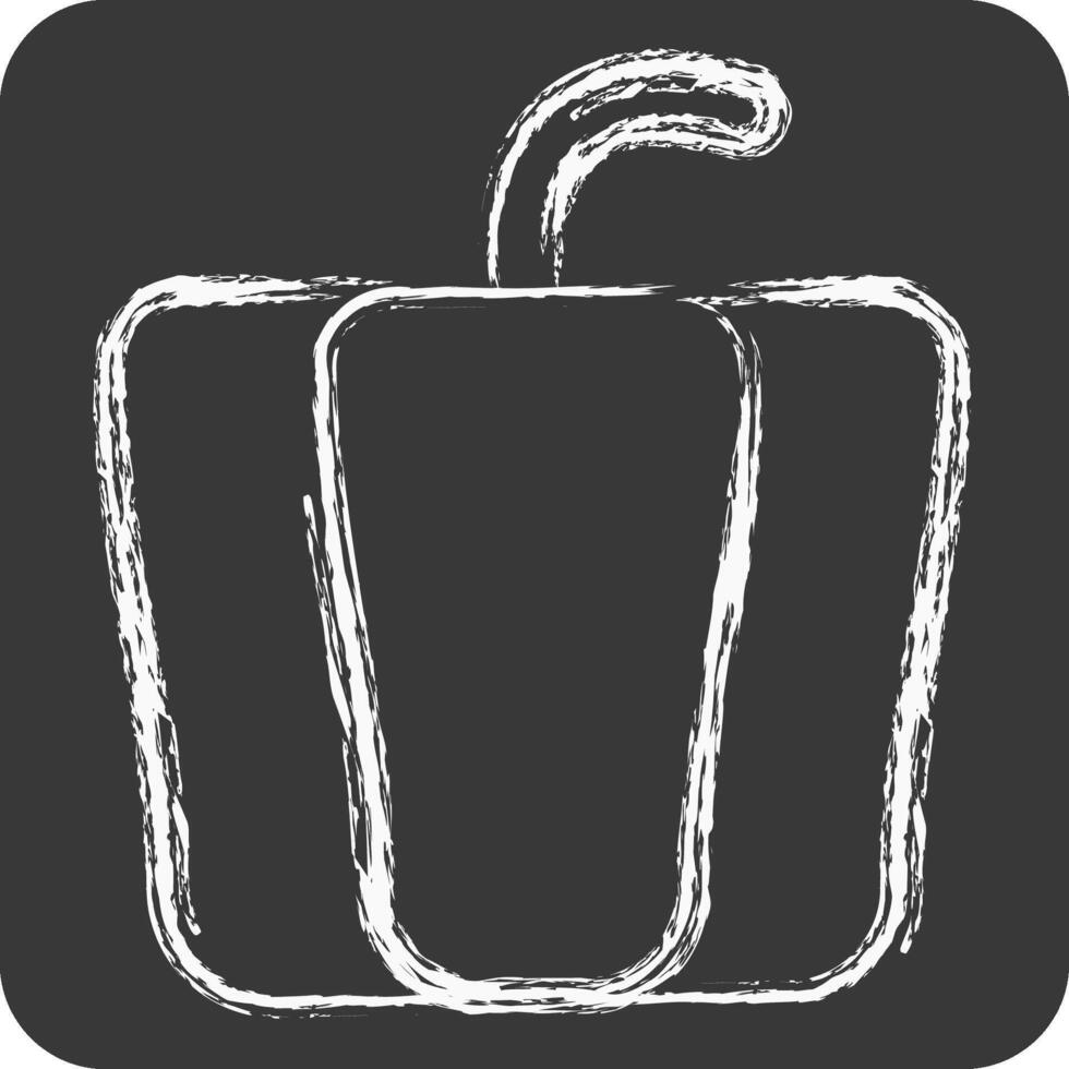 Icon Bell Pepper. related to Fruits and Vegetables symbol. chalk Style. editable vector