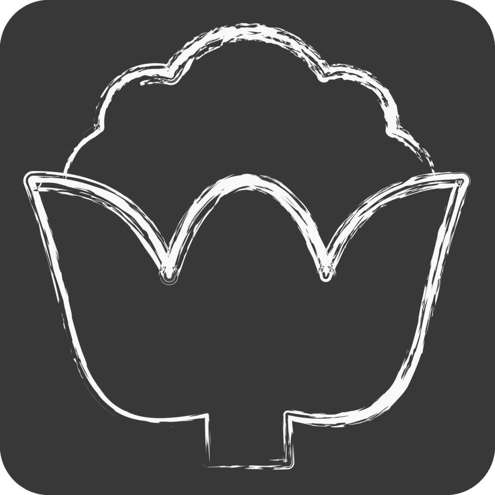 Icon Cauli Flower. related to Fruits and Vegetables symbol. chalk Style. editable vector